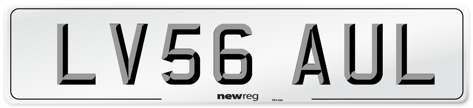 LV56 AUL Number Plate from New Reg
